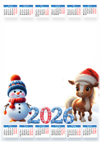 Онлайн-рамка календарь на 2026 год. Нажмите для загрузки фото. Онлайн-рамка календарь на 2026 год